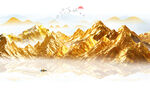 金箔山水画背景墙