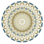 新中式古典花纹圆形地毯