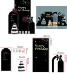 黑色系派对装饰布置美陈推头