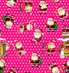 圣诞主题粉色波点圣诞老人图案