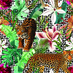 豹纹花卉图案的野性美学