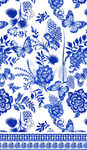 蓝白青花瓷风花卉图案