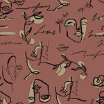 抽象人脸线条艺术图案