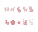 可爱动物与福字图案集合