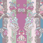 复古花卉几何拼接图案