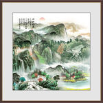旭日东升山水画壁画