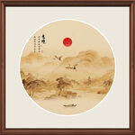 圆形山水画