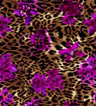 豹纹花卉图案面料