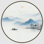 圆形山水画