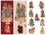 传统年画福禄寿三星图像