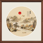 圆形山水画