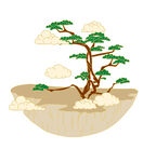 盆景松树插画 矢量图