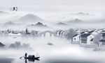 意境水墨山水画