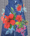 花卉图案牛仔连衣裙