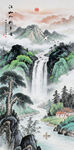 竖幅玄关山水画