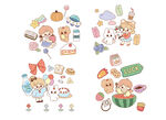 可爱卡通贴纸图案集
