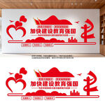 教育强国文化墙学校党建文化墙