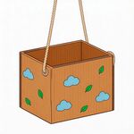 卡通风格悬挂木箱装饰图