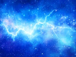 梦幻蓝色闪电星空