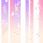 梦幻渐变花卉条纹背景图汉服