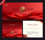 红色商务邀请函设计模板