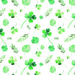 清新水彩三叶草图案背景