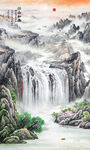 竖幅玄关山水画