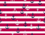 红白条纹锚图案海洋风