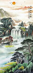 竖幅玄关山水画