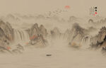 古风水墨山水画