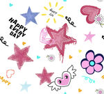 可爱多彩星星装饰元素