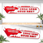 正确政绩观学习教育党建文化墙