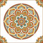 精美传统曼陀罗花纹图案