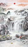 竖幅玄关山水画