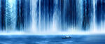 高清蓝色瀑布