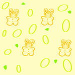 可爱小兔与椭圆图案背景