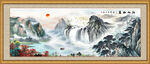 国画旭日东升山水图