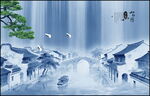 新中式水墨山水画