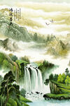 国画财源滚滚 聚财图山水画