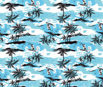 热带风情蓝底火烈鸟图案