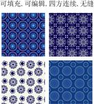 复古中式花纹  青花瓷图案