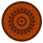 圆形橙色花纹装饰图案