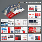 方形红色宣传册