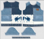 蓝白拼接牛仔背心设计图