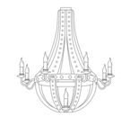 复古吊灯线条图 矢量图