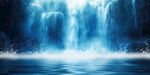 蓝色水流瀑布