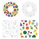 多彩蔬果图案设计素材