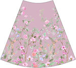 粉色花卉图案半身裙