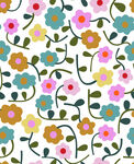 多彩花卉无缝图案背景