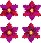 四朵绚丽多彩花朵图案